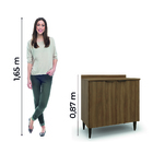 Balcão De Cozinha Duplo Com Tampo 2 Portas 0,80m Nogal Paris