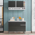 Balcão De Cozinha E Armário Aéreo Vanessa - Ajl Móveis - Bran