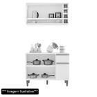 Balcão De Cozinha E Armário Aéreo Vanessa Preto Fosco - Ajl M