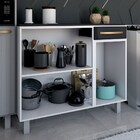 Balcão De Cozinha Em Aço Steel Com Tampo 3 Portas 1 Gaveta Br