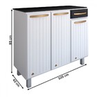 Balcão De Cozinha Em Aço Steel Com Tampo 3 Portas 1 Gaveta Br