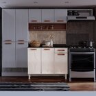 Balcão De Cozinha Em Aço Triplo 3 Portas 1 Gaveta 105cm Telas