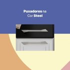 Balcão De Cozinha Em Aço Triplo Com Tampo Topázio  Branco/pre