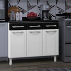 Balcão De Cozinha Em Aço Triplo Com Tampo Topázio  Branco/pre