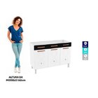 Balcão De Cozinha Em Aço Triplo Para Pia Mirage New  Branco/p