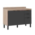 Balcão De Cozinha Firenze Com Tampo 3 Pt 2 Gv Avena E Grafito