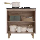 Balcão De Cozinha Fit 80 2 Portas Com Tampo Mdp Para Cooktop