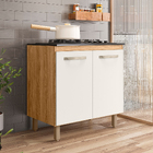 Balcão De Cozinha Fit 80 2 Portas Com Tampo Mdp Para Cooktop