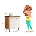 Balcão De Cozinha Fit 80 2 Portas Com Tampo Mdp Para Cooktop