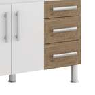 Balcão De Cozinha Flex 2 Pt 3 Gv Branco E Carvalho