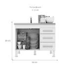 Balcão De Cozinha Flex 2 Pt 3 Gv Branco E Preto