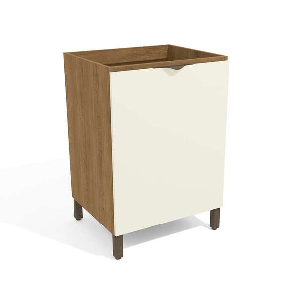 Balcão De Cozinha Frow 1 Pt Freijó E Off White 60 Cm