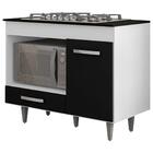 Balcão De Cozinha Gabinete Para Cooktop Londres Branco/preto