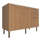 Balcão De Cozinha Gabinete Para Pia 120cm 2 Portas 3 Gavetas