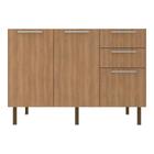 Balcão De Cozinha Gabinete Para Pia 120cm 2 Portas 3 Gavetas