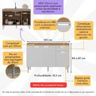 Balcão De Cozinha Gabinete Para Pia 120cm Paris Multimóveis M