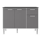 Balcão De Cozinha Gabinete Pia 105cm 3 Portas 1 Gaveta Siena