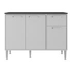 Balcão De Cozinha Gabinete Pia 105cm 3 Portas 1 Gaveta Siena