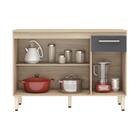 Balcão De Cozinha Gabinete Pia 120cm 3 Portas E 1 Gaveta Mult