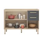 Balcão De Cozinha Gabinete Pia 120cm 3 Portas E 2 Gavetas Mul