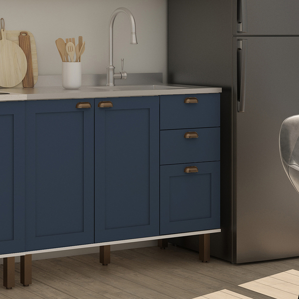 Balcão de Cozinha Genialflex Iluminata 120cm Sem Tampo br/az