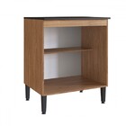 Balcão De Cozinha Giovanna 2 Portas Freijó/preto - Irm Móveis