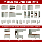 Balcão De Cozinha Iluminata 2 Pt 3 Gv Branco 120 Cm