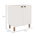 Balcão De Cozinha Iluminata 2 Pt Branco 80 Cm