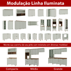 Balcão De Cozinha Iluminata 2 Pt Mint 80 Cm