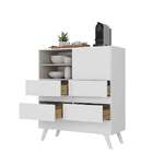 Balcão De Cozinha Isis 1 Porta 4 Gavetas Branco - Moville