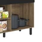 Balcão De Cozinha Itamaxi Com Tampo 2 Pt 2 Gv Preto E Marrom