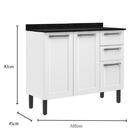 Balcão De Cozinha Itatiaia Aço 3 Portas 2 Gavetas Com Tampo F