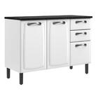 Balcão De Cozinha Itatiaia Aço 3 Portas 2 Gavetas Com Tampo N