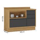 Balcão De Cozinha Itatiaia Lisboa Triplo Com Tampo 1,20m Frei