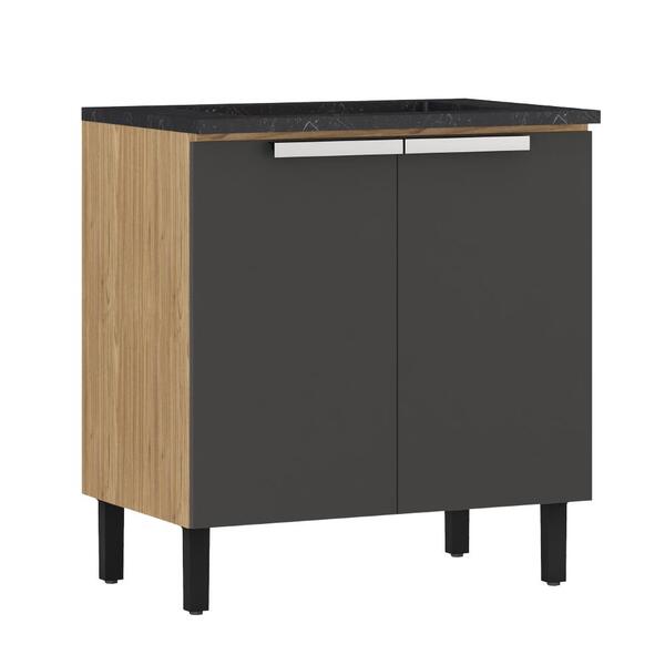 Balcão De Cozinha Itatiaia Porto Para Cooktop 0,80m Freijó/gr