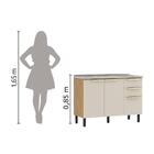 Balcão De Cozinha Itatiaia Porto Triplo Com Pia Inox 1,20m Fr