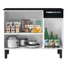 Balcão De Cozinha Itatiaia Rose Aço Com Tampo 3 Portas 1 Gave