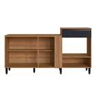 Balcão De Cozinha Laura Com Tampo 4 Pt 1 Gv Mel E Preto