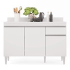 Balcão De Cozinha Lavanderia Com Tampo 01 Gaveta Vick 120 Cm