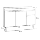 Balcão De Cozinha Lavanderia Com Tampo 01 Gaveta Vick 120 Cm