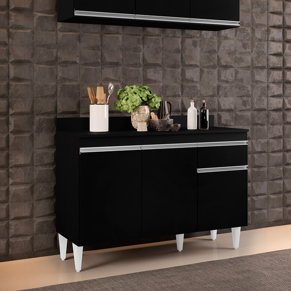 Balcão De Cozinha Lavanderia Com Tampo 01 Gaveta Vick 120 Cm