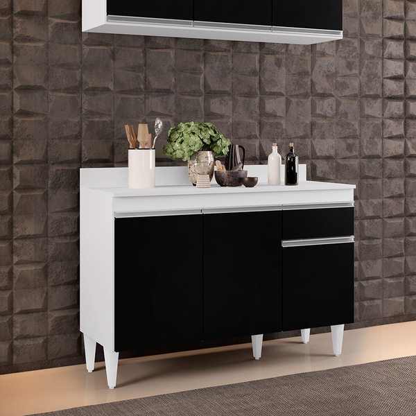 Balcão De Cozinha Lavanderia Com Tampo 01 Gaveta Vick 120 Cm