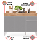 Balcão De Cozinha Lavanderia Com Tampo 01 Gaveta Vick 120 Cm