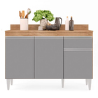 Balcão De Cozinha Lavanderia Com Tampo 01 Gaveta Vick 120 Cm