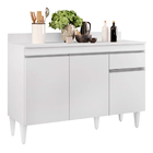 Balcão De Cozinha Lavanderia Com Tampo 01 Gaveta Vick Branco