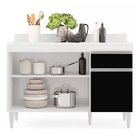 Balcão De Cozinha Lavanderia Com Tampo 01 Gaveta Vick Branco