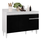 Balcão De Cozinha Lavanderia Com Tampo 01 Gaveta Vick Branco