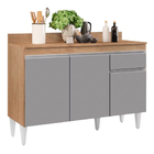 Balcão De Cozinha Lavanderia Com Tampo 01 Gaveta Vick Castanh