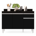 Balcão De Cozinha Lavanderia Com Tampo 01 Gaveta Vick Preto 1