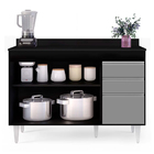 Balcão De Cozinha Lavanderia Com Tampo 02 Gavetas Beth 120 Cm